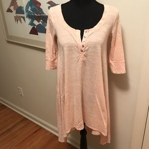 We The Free High/Low Flowy Tunic Dress Pastel Orange Size S